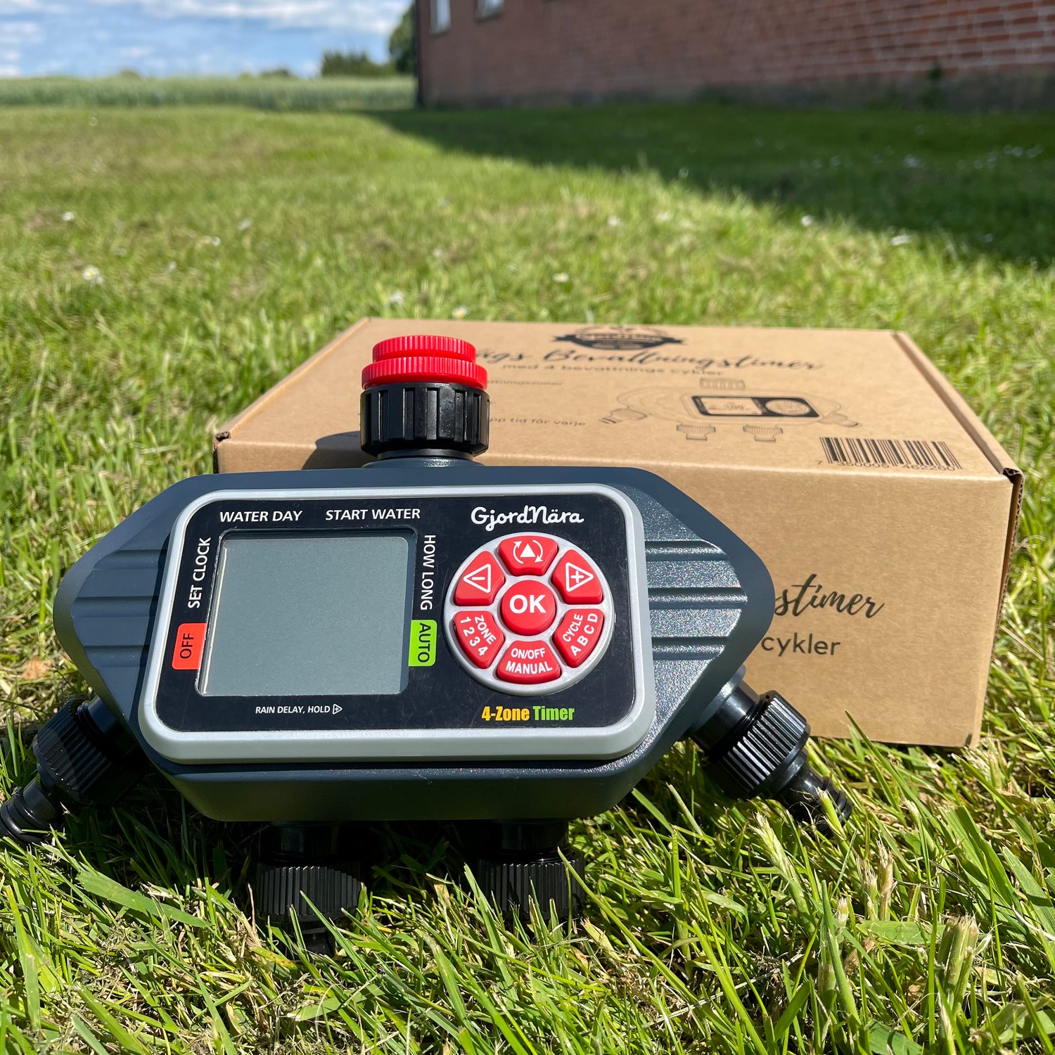 Fyrvägstimer för bevattningssystem | Styr 4 slingor med 1 timer | GjordNära